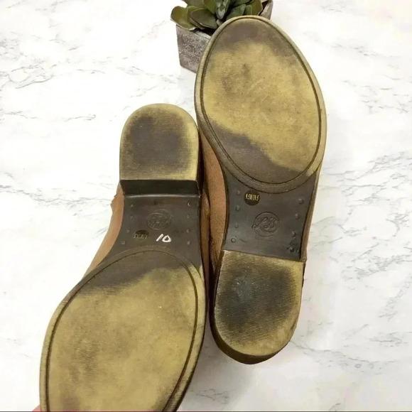 Lucky Brand leather double zip booties, camel - Picture 6 of 8